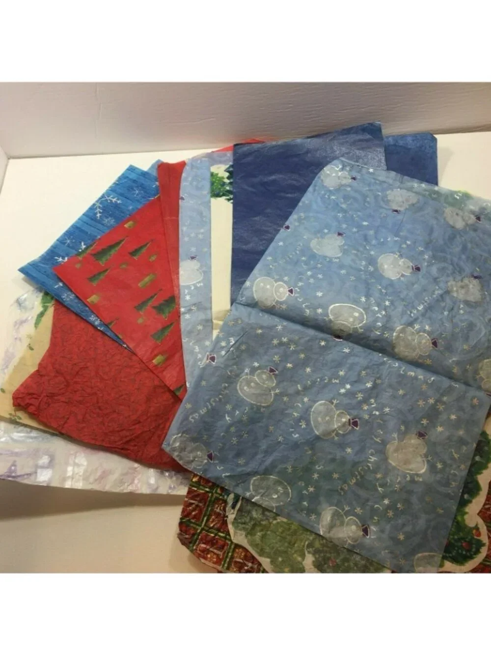 Assorted Christmas-Themed Tissue Paper Lot Festive Designs Wrapping Accessories